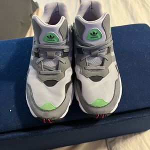 Gray and green addias